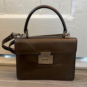 Vintage Authentic Gucci Gunmetal Silver Crossbody Bag